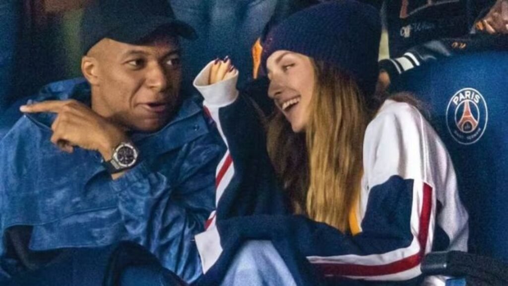 Kylian Mbappé with his girlfriend Stephanie Rose Bertram.