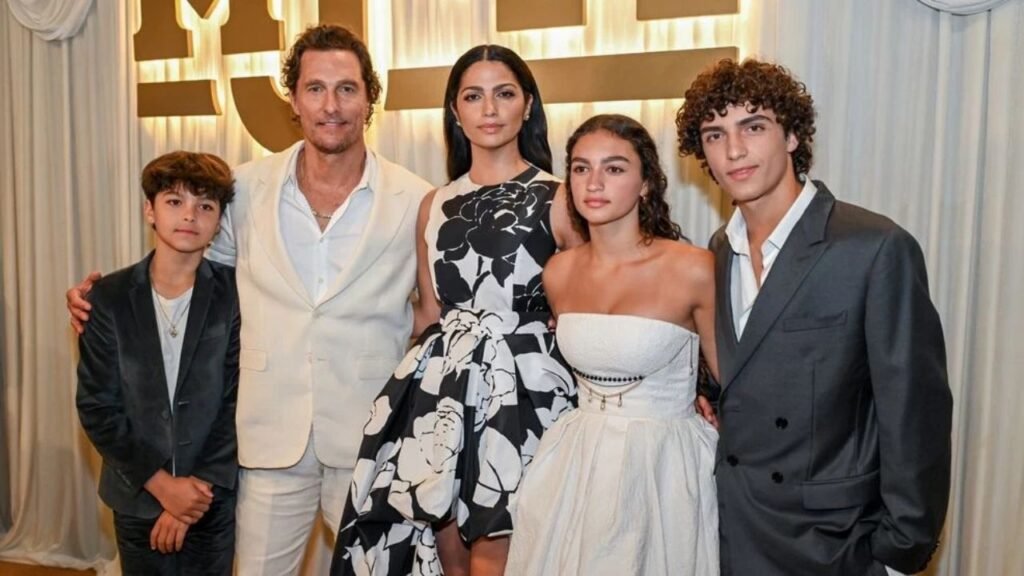 Matthew McConaughey with his wife and child.